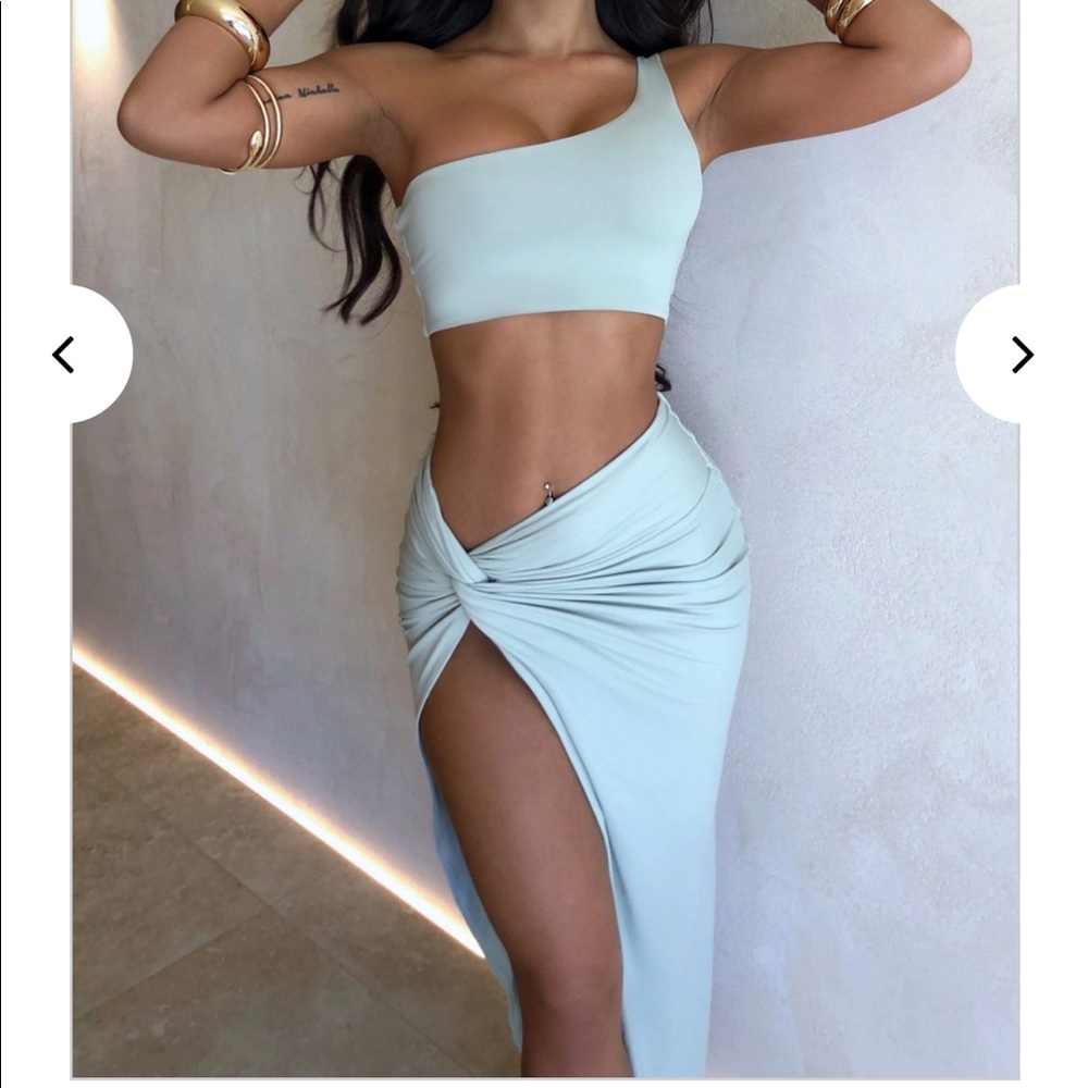 Babyboo Fashion Slit Skirt - Sage